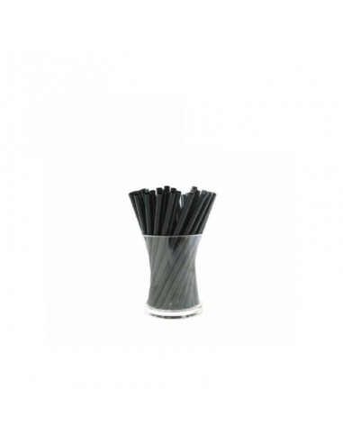 PAJITA DE PAPEL CORTA NEGRA 140x8mm....