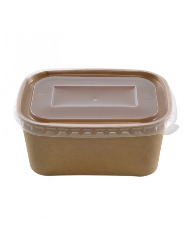 ENSALADERA RECT.KRAFT 1000ML+TAPA PP 25UDS