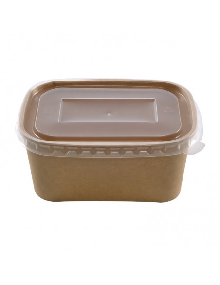 ENSALADERA RECT.KRAFT 1000ML+TAPA PP 25UDS